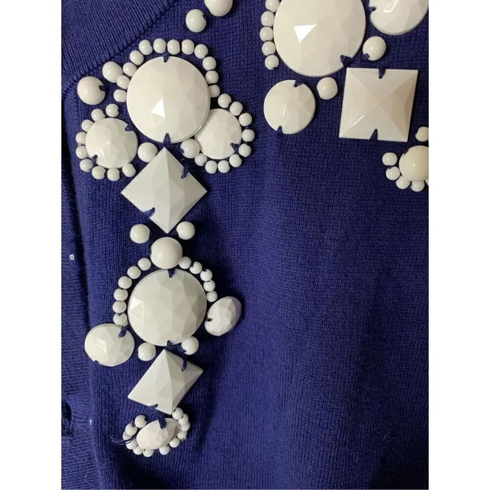 Kate Spade Tula cardigan sweater live colorfully beaded bejeweled size XL NEW - Picture 3 of 4